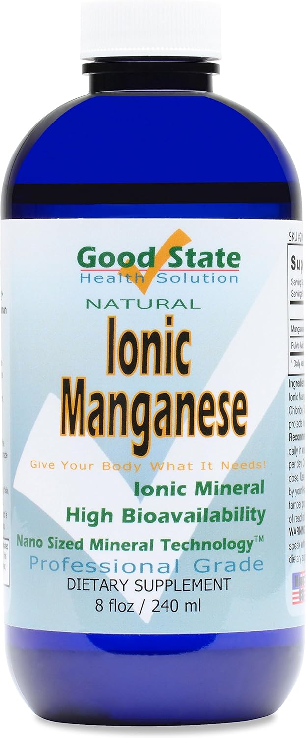 Good State Liquid Ionic Manganese (96 servings at 2 mg elemental, plus 2 mg fulvic acid - 8 fl oz): Health & Personal Care