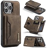 SZHAIYU 2 in 1 Detachable Wallet Phone Cases Compatible with iPhone 16 Pro Case with Card Holder Men 6.3'' Magnetic Leather Cover (Coffee,iPhone 16 Pro)