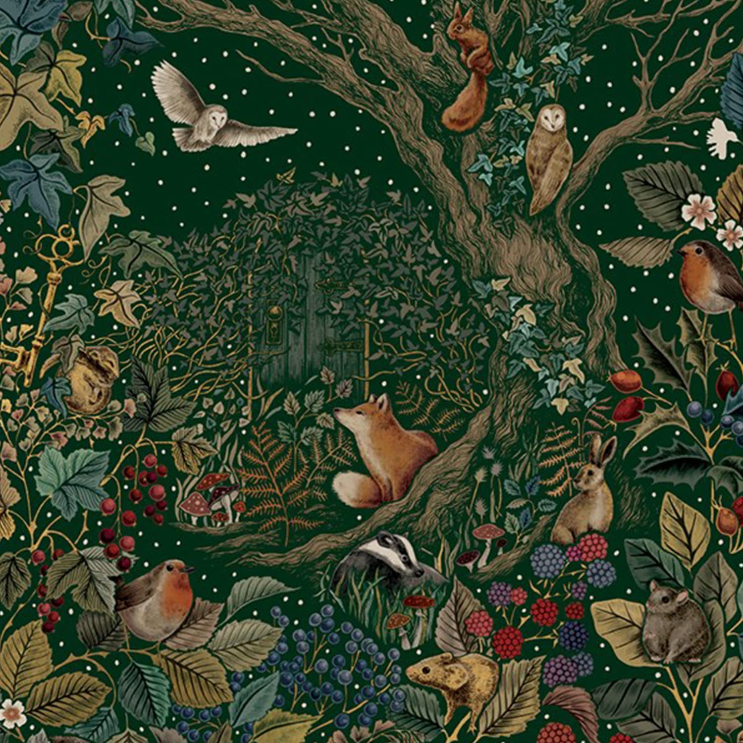 Christmas Card Box. 8 Foiled and Embossed Christmas Cards. Secret Garden. Size 16 x 16 cm Standard Postage.