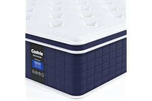 Coolvie 14 Inch King Size Mattress, Hybrid King Mattress in a Box, Medium Feel, 4 Layer Premium Foam with Pocket Springs for Motion Isolation & Pressure Relieving, 100-Night Trial