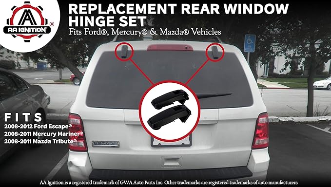 Amazon Com Rear Window Hinge Set Compatible With Ford Escape Mercury Mariner Mazda Tribute 2008 2012 Replaces 8l8z78420a68c 8l8z78420a68d Hinges Rear Hatch Tailgate Liftgate Automotive
