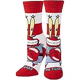 Odd Sox, Mr. Krabs Nickelodeon SpongeBob Cartoon, Fun Cute Socks for Women, 5-10