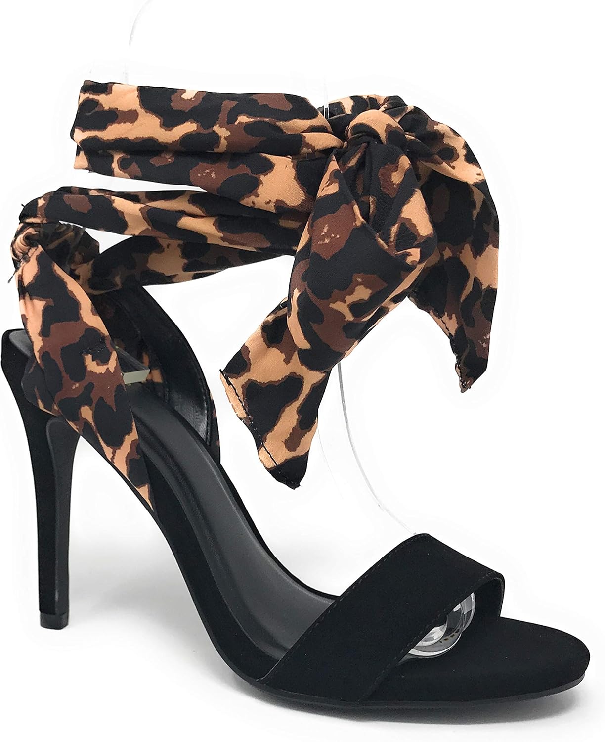 Amazon.com | Womens Cube Ankle Tie Stiletto Open Toe Sandals 4