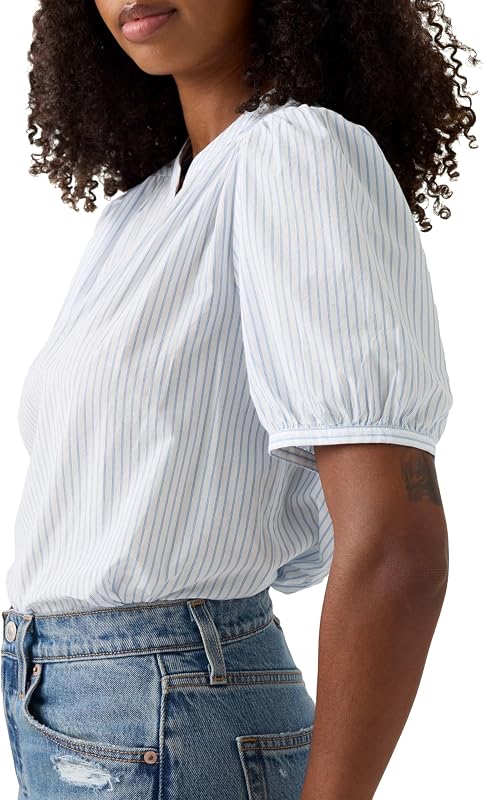 Amelie Blouse Pixie Stripe V2 Blue Yonde