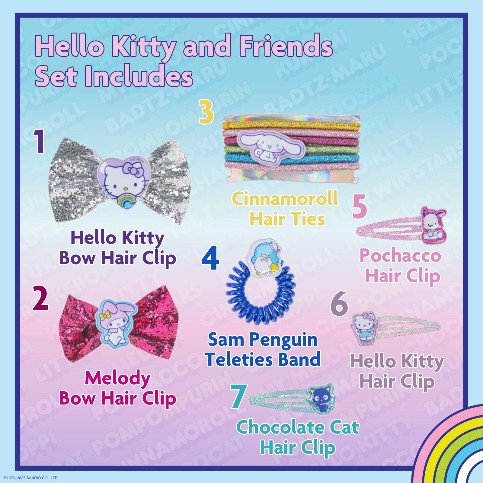 Hello Kitty and Friends Mini Backpack Hair Accessories Gift Bag Set includes for Kids Girls, Ages 3+ perfect for Birthdays, Parties, Sleepovers & Makeovers