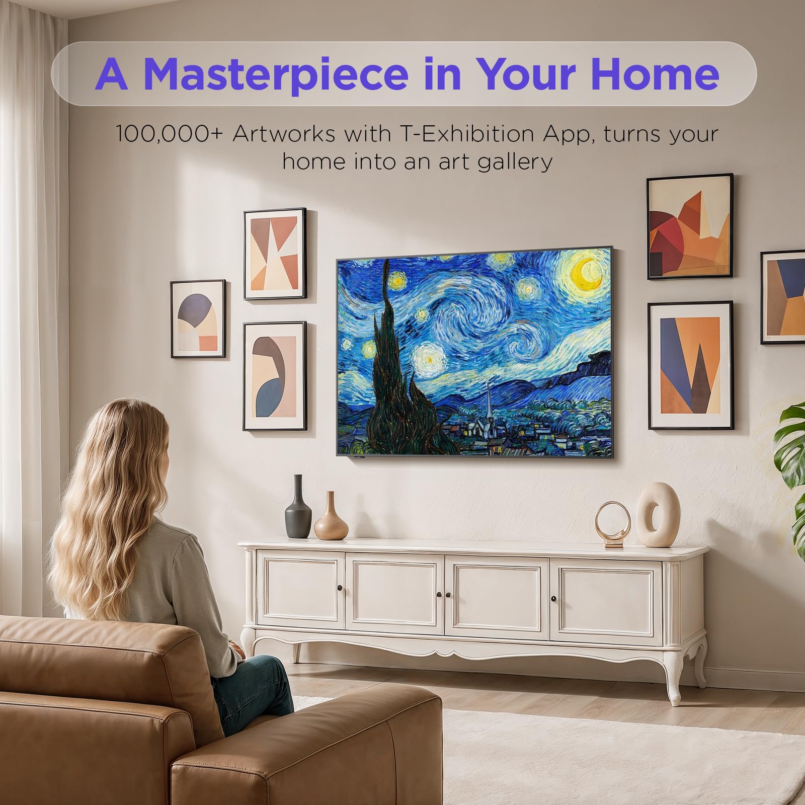 iFFALCON 55-Inch Class QLED 4K Smart TV, Ultra-Slim Picture Frame TV, Art Mode w/AI Art, 144Hz, HDR, Wide Color Gamut, Dolby Vision IQ, Dolby Atmos, Google Assistant Voice Remote(55F75, 2025 Model)