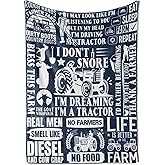 Huglanket Farmer Gifts for Men, Flannel Blanket, Personalized Farmer Gift for Fathers Day, Birthday, Thanksgivings Day, Christmas - Size 50" x 65" - I Don't Snore