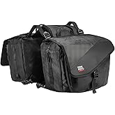 KEMIMOTO Motorcycle Saddlebags 40L(20Lx2) Large Capacity | Detachable Side Saddle Bags Motorcycle Panniers Bags with Protective Cover Universal Luggage Bag, Black