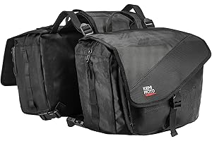 KEMIMOTO Motorcycle Saddlebags, 40L(20Lx2) Large Capacity Detachable Side Saddle Bags Motorcycle Panniers Bags with Protectiv