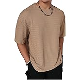 SOLY HUX Men's Summer Crew Neck Short Sleeve T Shirts Casual Drop Shoulder Basic Tees Streetwear