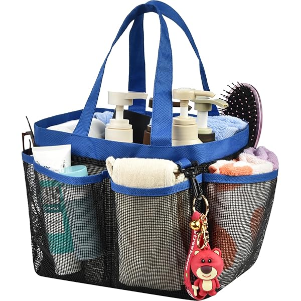 Attmu Organizador De Ducha De Malla Portátil Bolsa De Transporte Para Dormitorio, Bolsa De Aseo Colgante De Secado Rápido, Bolsa De Ducha De Gran Capacidad Para Dormitorio Universitario, Artículos