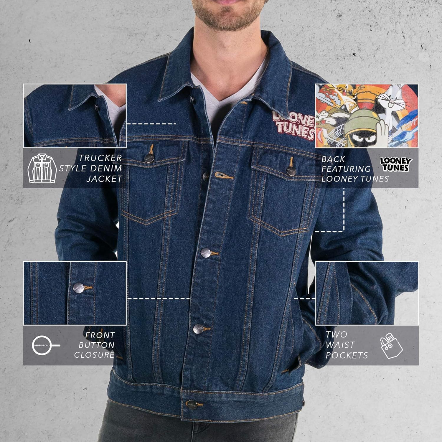 looney tunes denim jacket
