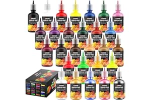 XDOVET Airbrush Paint, 6 Colors Airbrush Paint Set (30 ml/1 oz), Ready to Spray, Opaque & Neon Colors, Water-Based, Premium Acrylic Airbrush Paint Kit for Beginners, Hobbyist and Artists
