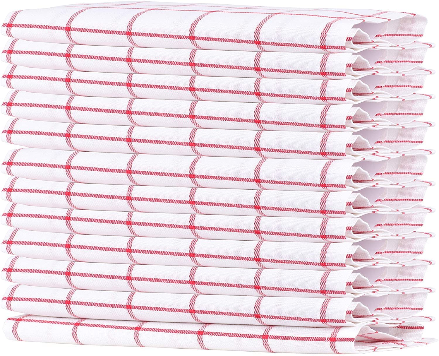 Sweet Needle Cloth Dinner Napkins Red 50x50 CM - 100% Cotton Yarn Dyed - Oversized, Heavy Quality, Lint Free, Hotel Grade, Hemmed with Mitered corners - Machine washable (Pack of 12)