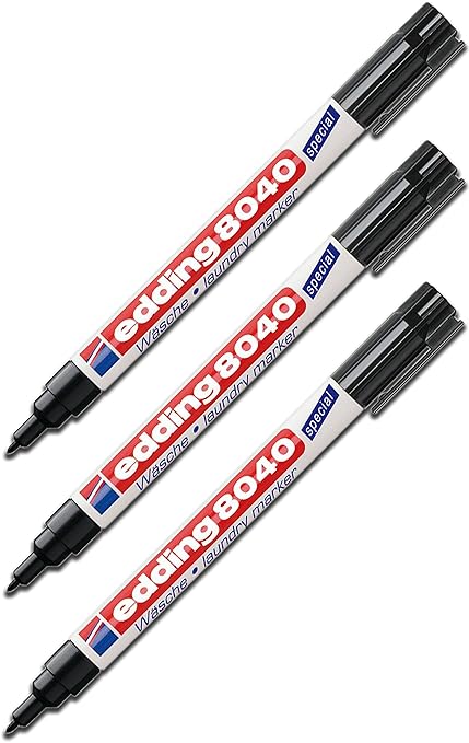 Edding Wäschemarker 8040 (3er Pack, Schwarz)
