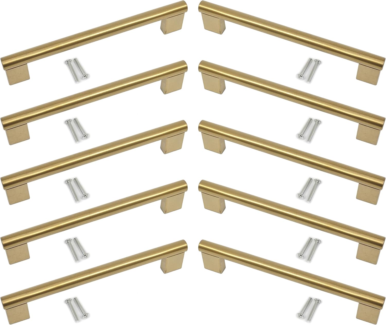 BSM Marketing Kitchen Cupboard Cabinet Keyhole Boss Bar Door Handle Knob Gold Finish (10, 160mm Hole Centres)