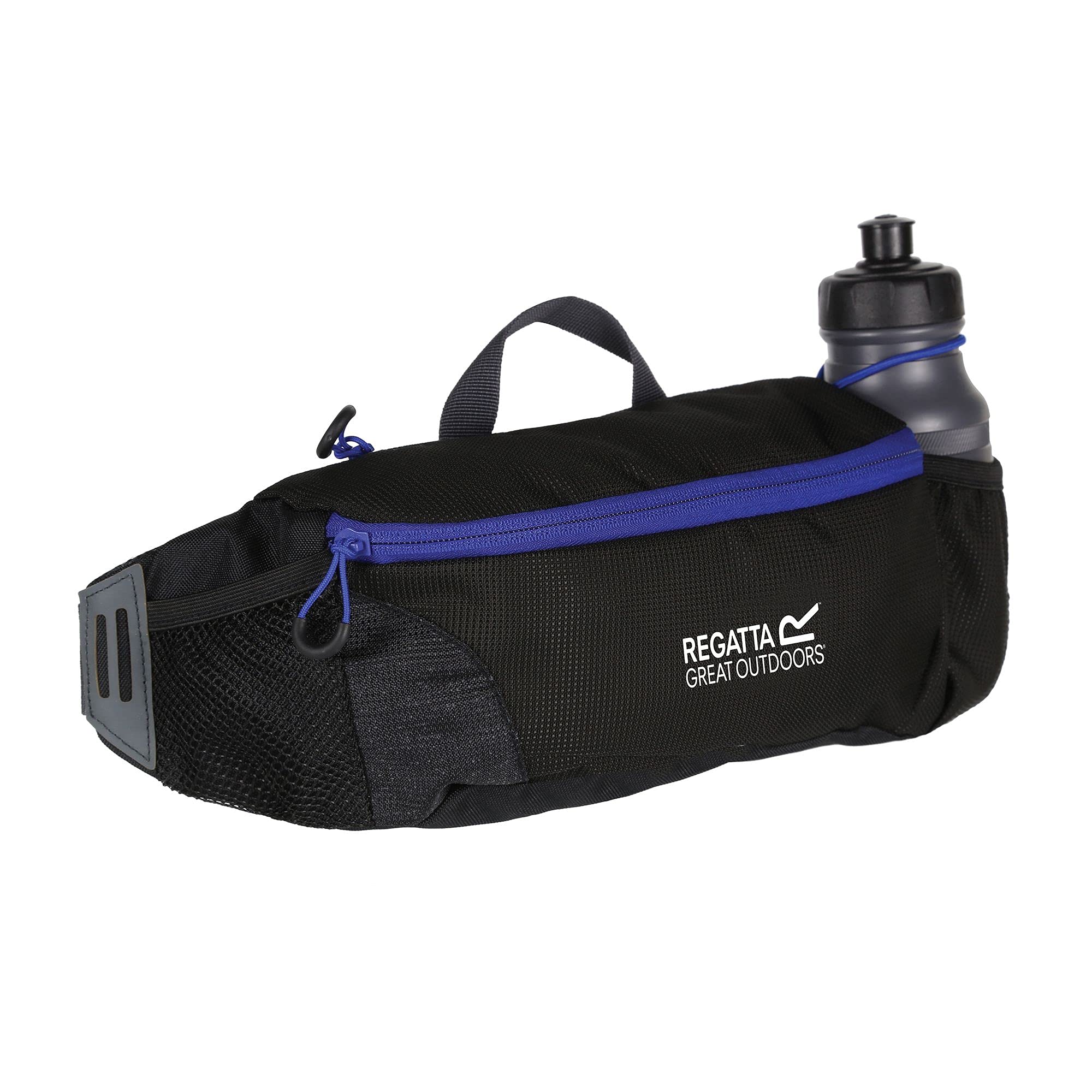 Regatta mens Blackfell Iii Bottle Reflective Hardwearing Padded Travel Waist Pack, Black/Surfspray, Single UK