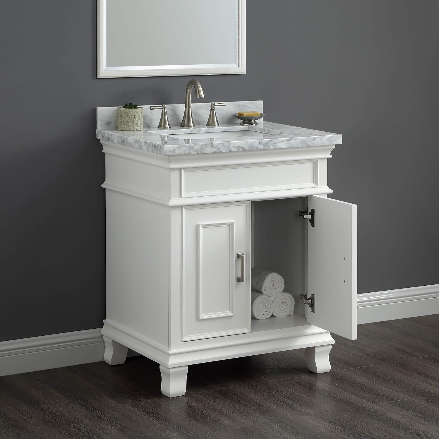 Amazon Com Middleton Bathroom Vanity Collection With Carrara Marble By Mission Hills Furniture 28 White Furniture Decor