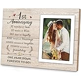 Pandasch 1st Anniversary Paper Gifts for Him Her - One Year Romantic Wedding Picture Frame Fit 4x6 Photos for Boyfriend Girlfriend, 1 Year Anniversary Valentines Gifts for Husband Wife Couple