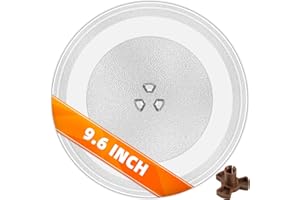 CalPalmy Replacement 9.6'' Small Microwave Glass Plate - Compatible with Galanz Farberware 9.6"/245mm Microwave Glass Turntable Tray - Fits Most Small Microwaves Turntable Tray