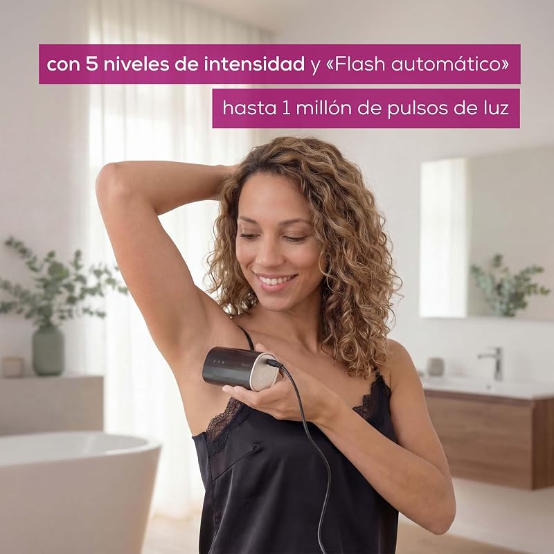 IPL 7800 PRO Depiladora con tecnología de enfriamiento, 5 niveles de intensidad, hasta 1 millón de pulsos de luz, para brazos, piernas, cara, línea del bikini y axilas, para hombres y mujeres