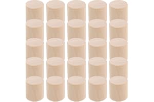 DOITOOL Solid Wood Cylinders 50Pcs Unfinished Craft Blocks for DIY Projects Carving Painting Educational Science Teaching Building 0.78 Inch