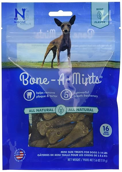 BONE-A-MINTS ALL NATURAL, WHEAT-FREE BREATH FRESHENING BONE, 5.60-OUNCE,...