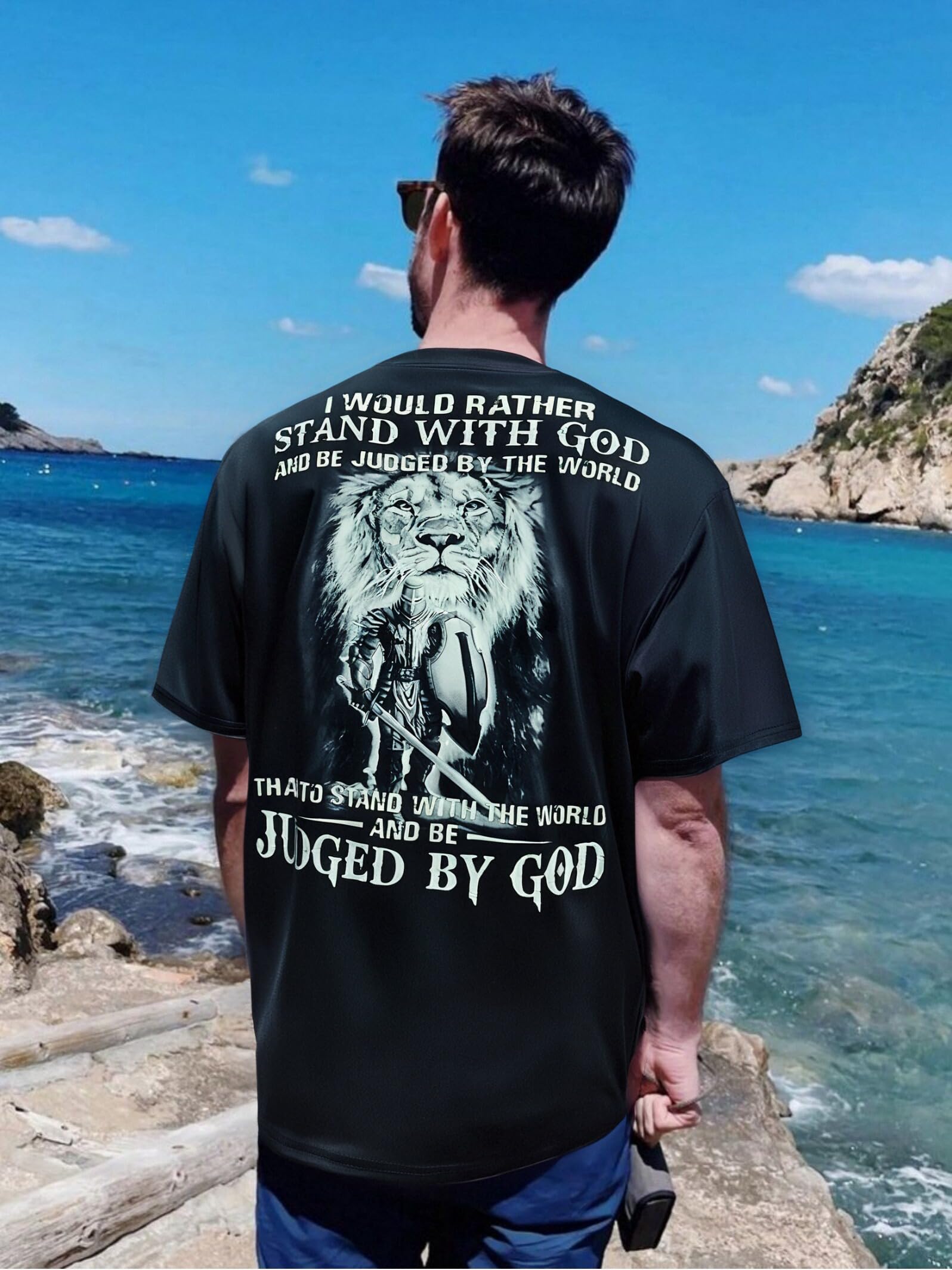 Photo 1 of Men's Print Crew Neck T Shirt Graphic Tee Casual Wear and Gym Shirt Top(Black,X-Large)