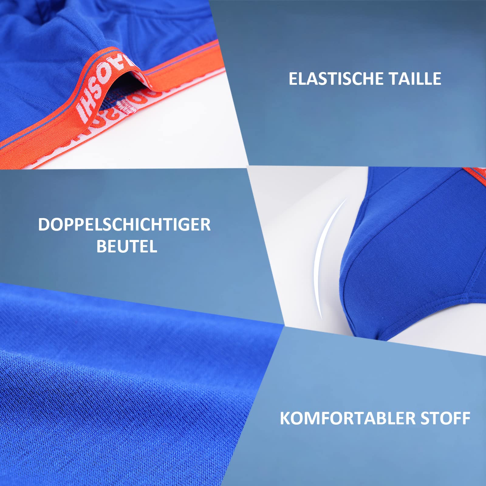 PHOLEEY Herren Modal Mikrofaser Unterwäsche Slips Low Rise Unterstützung Brief Elastischer Bund Slips Unterhose 4er Pack,M 6
