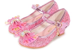 Onyxeey Princess Shoes Toddler Dress Shoes for Girls with High Heels - Comfortable & Stylish (Size 2-13)