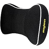 Goodyear Car Neck Pillow, Soft Memory Foam Headrest Pillow for Driving, Ergonomic Car Seat Headrest Cushion with Adjustable Strap, Breathable & Removable Cover, Neck Pain Relief, Black