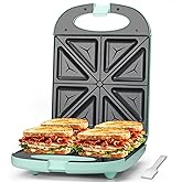 Baker’s Friend Breakfast Sandwich Maker, 4 Slices of Panini Grill Press Sandwich Maker, Electric Sandwich Maker with Indicato