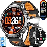 LIGE Military Smart Watches for Men with 1000 mAh Battery, 1.85" HD Touch Screen Smart Watch with Flashlight/50M Waterproof/,110+ Sports Fitness Tracker Watch,Pedometer Mens for Android iPhone