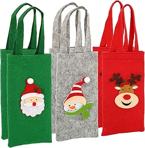 com-four® 6X Mini Bolsas de Fieltro de Navidad - Bolsa de Fieltro con