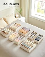 SONGMICS Set of 8 Underwear Drawer Organisers Sand Beige RUS008M01 view 5
