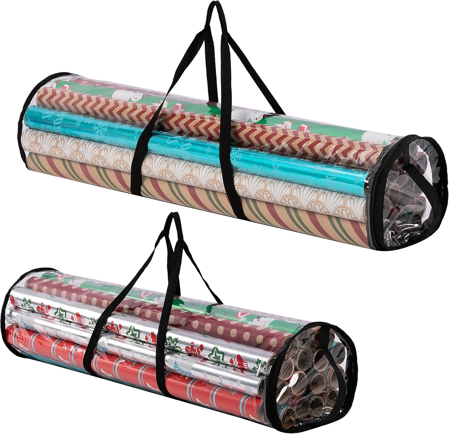 Joiedomi Clear Gift Wrap Organizers Set (Black), 2 Pack