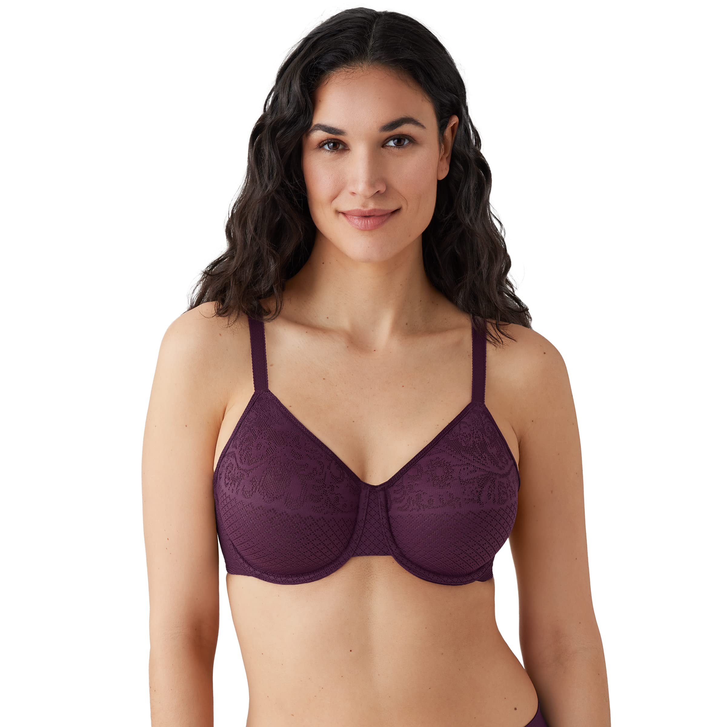 Wacoal Women’s Visual Effects Unlined Full Coverage Underwire Minimizer Bra, 857210, Italian Plum, 36G