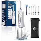 TBPO Water Dental Flosser Cordless, Portable Oral Irrigator with 5 Modes, 300ML Tank, Rechargeable, IPX7 Waterproof, Travel & Home Teeth Cleaner for Braces and Gums