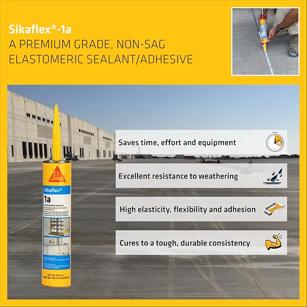 SIKA SIKAFLEX-1A SEALANT, 10.1 FL OZ, WHITE – PREMIUM ADHESIVE FOR SMALL JOINTS, WEATHER & AGE RESISTANT, HIGH ELASTICITY, IDEAL FOR WINDOWS, DOOR FRAMES & MORE