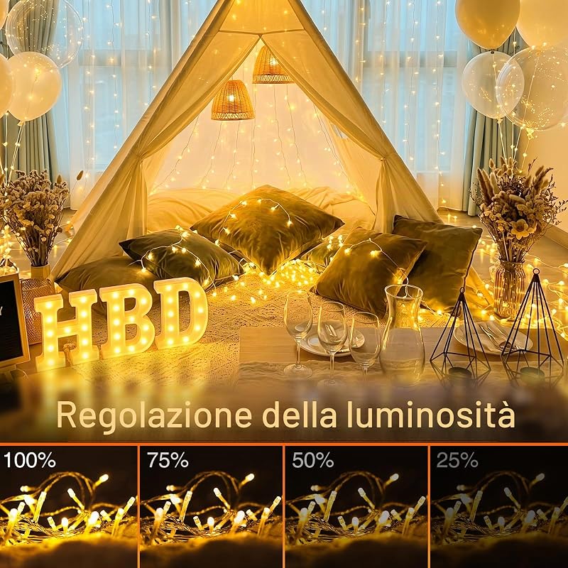 Luci Albero di Natale con Telecomando, 20M Luci di Natale da Esterno — foto 4 di 7