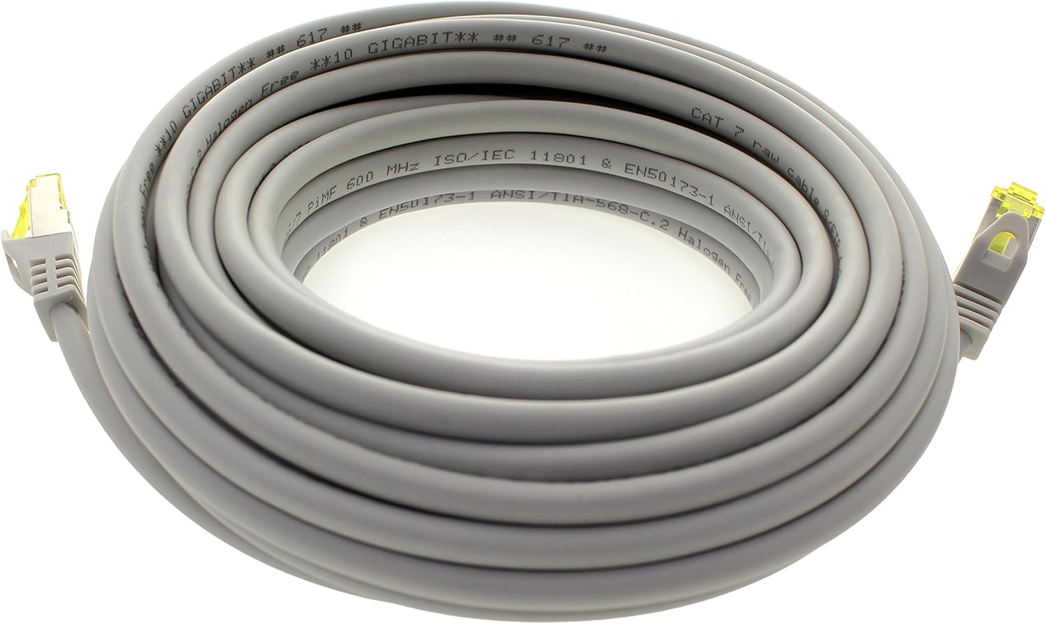 1aTTack.de Cat.7 network cable 5m gray 1 piece Cat7 Ethernet cable network LAN cable raw cable 10 Gb s SFTP PIMF LSZH set patch cable with Rj 45 plug Cat.6a - Image 5