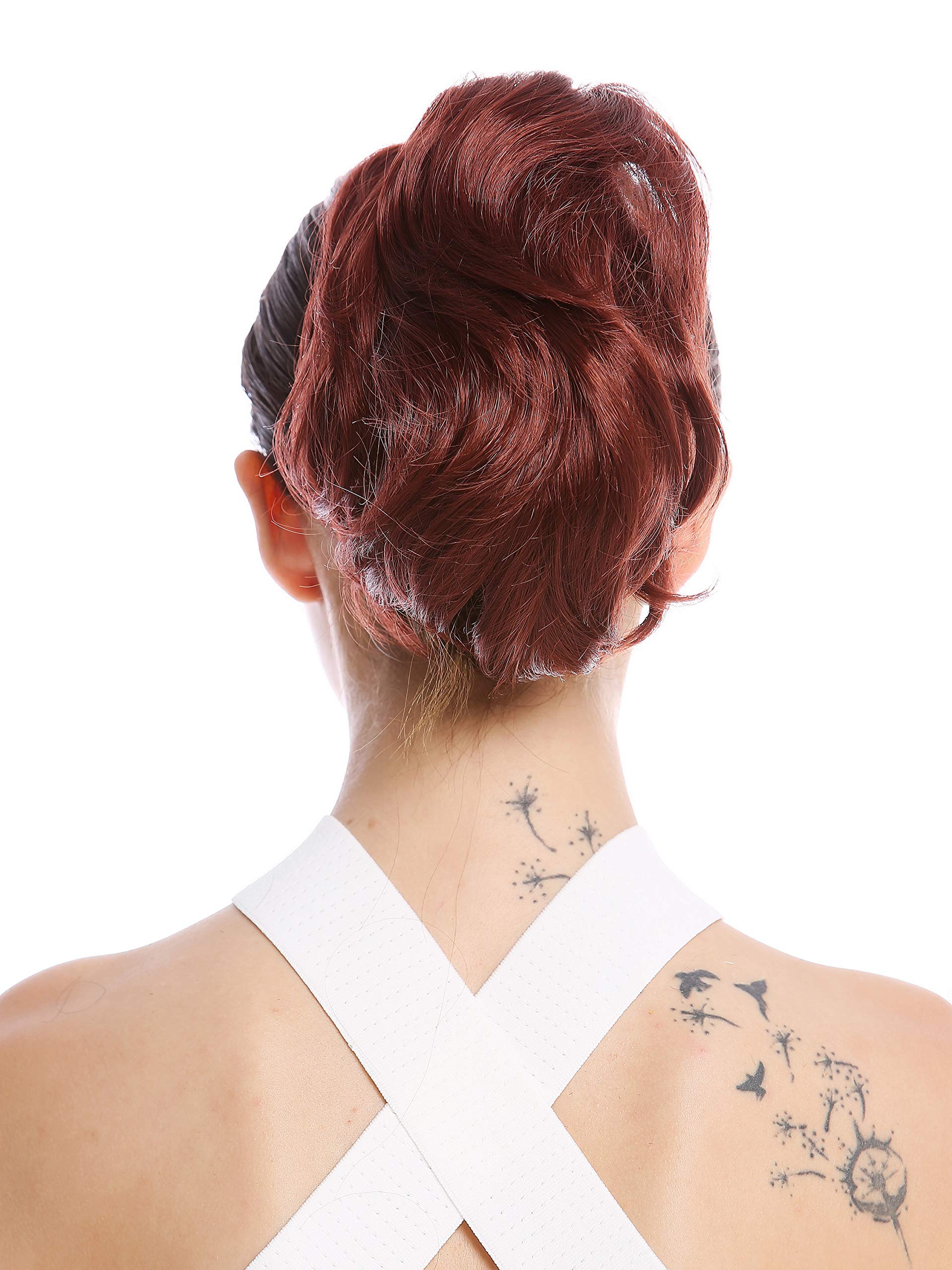 WIG ME UP - 1028-V-35 Ponytail Hairpiece Extensions short great volume wavy auburn reddish brown 8inch