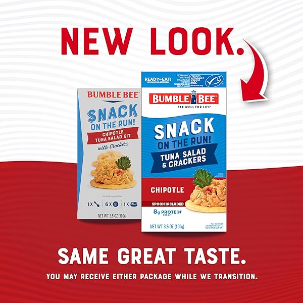 BUMBLE BEE SNACK ON THE RUN! PROTEIN SNACK PACK – 8G PROTEIN PER BOX – CHIPOTLE TUNA SALAD WITH CRACKERS KIT – READY TO EAT EASY-OPEN CAN – WILD CAUGHT MSC-CERTIFIED TUNA (PACK OF 1)