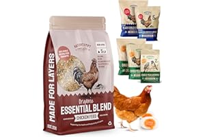 PTCOM Hatortempt 3-Grain Essential Blend Chicken Feed Supplement - 5 lb - High-Protein Chicken Food for Laying Hens - Calcium-Rich Ground Oyster Shell - Poultry Feed for Egg Laying Hens