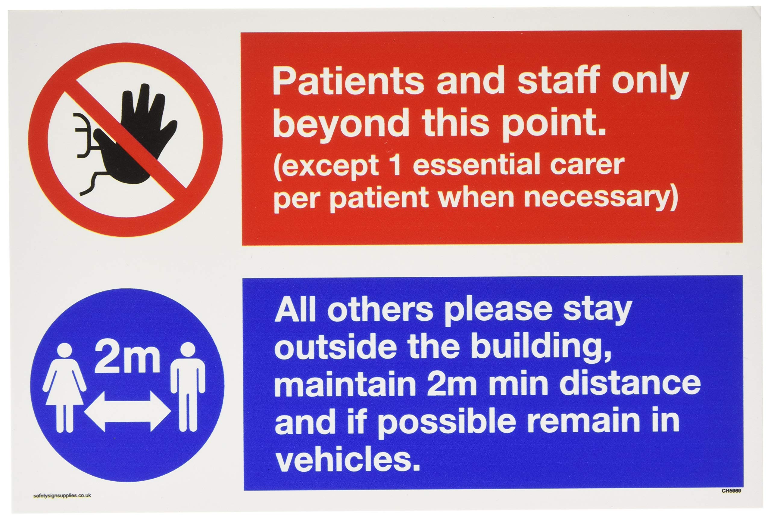 Dual sign Patients and staff only beyond this point All others please stay outside the building