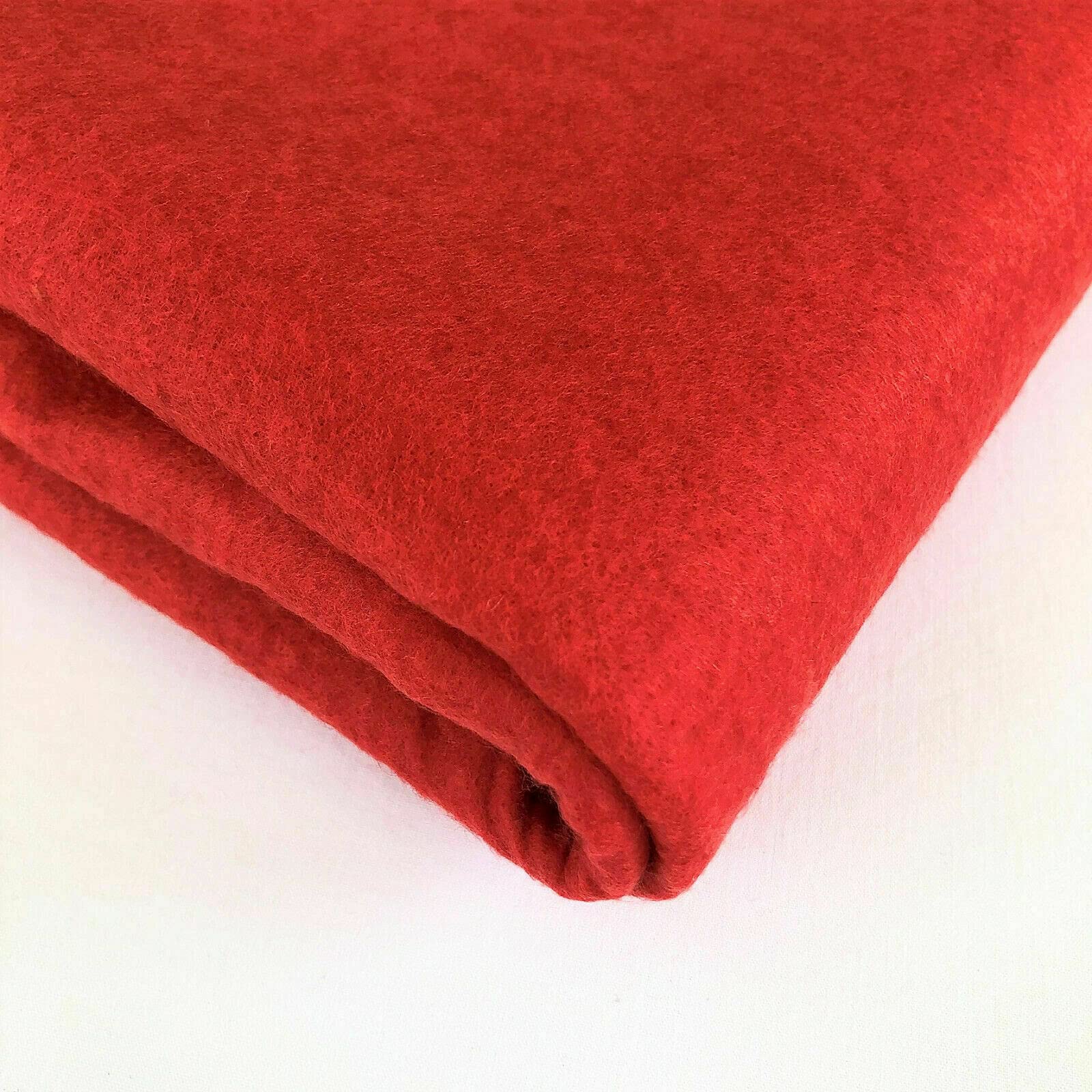 58" / 150 cm Wide Multi Purpose Acrylic Felt Baize Fabric Material Suitable for Poker Bridge Card Craft Table (Available in 13 Colours) (Red)