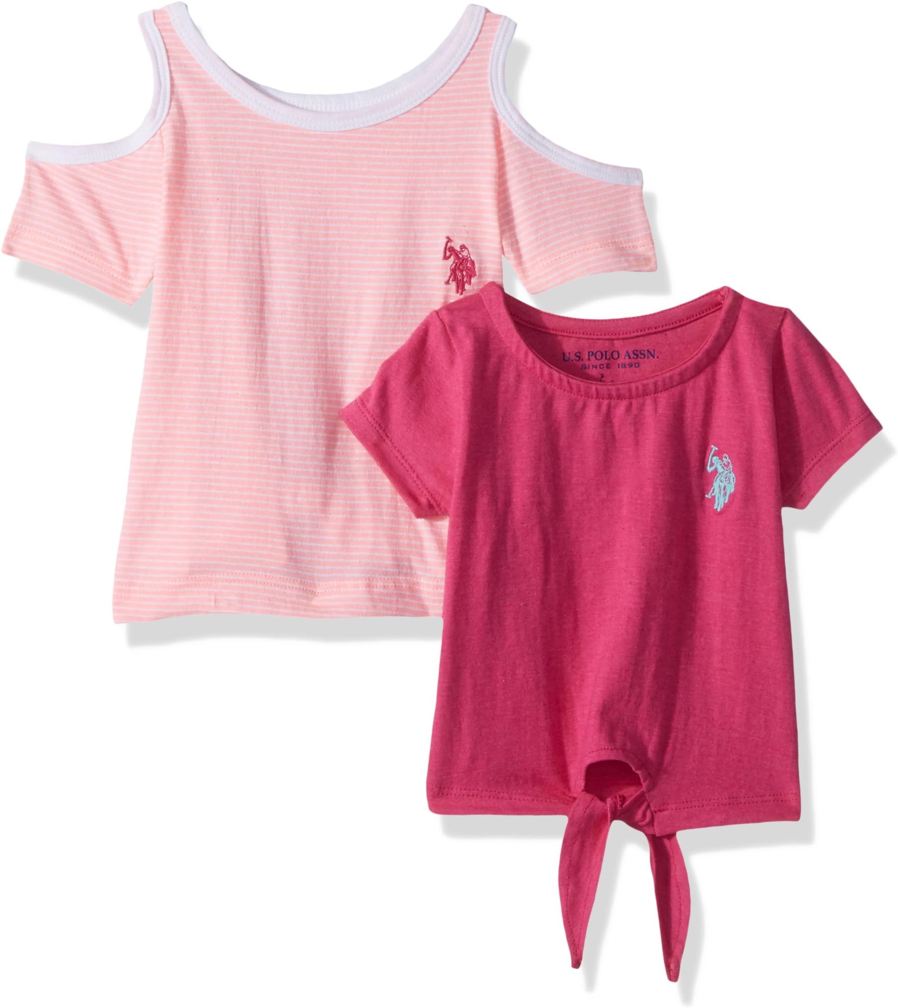 U.S. Polo Assn. Baby Girls 2 Pack T-Shirt