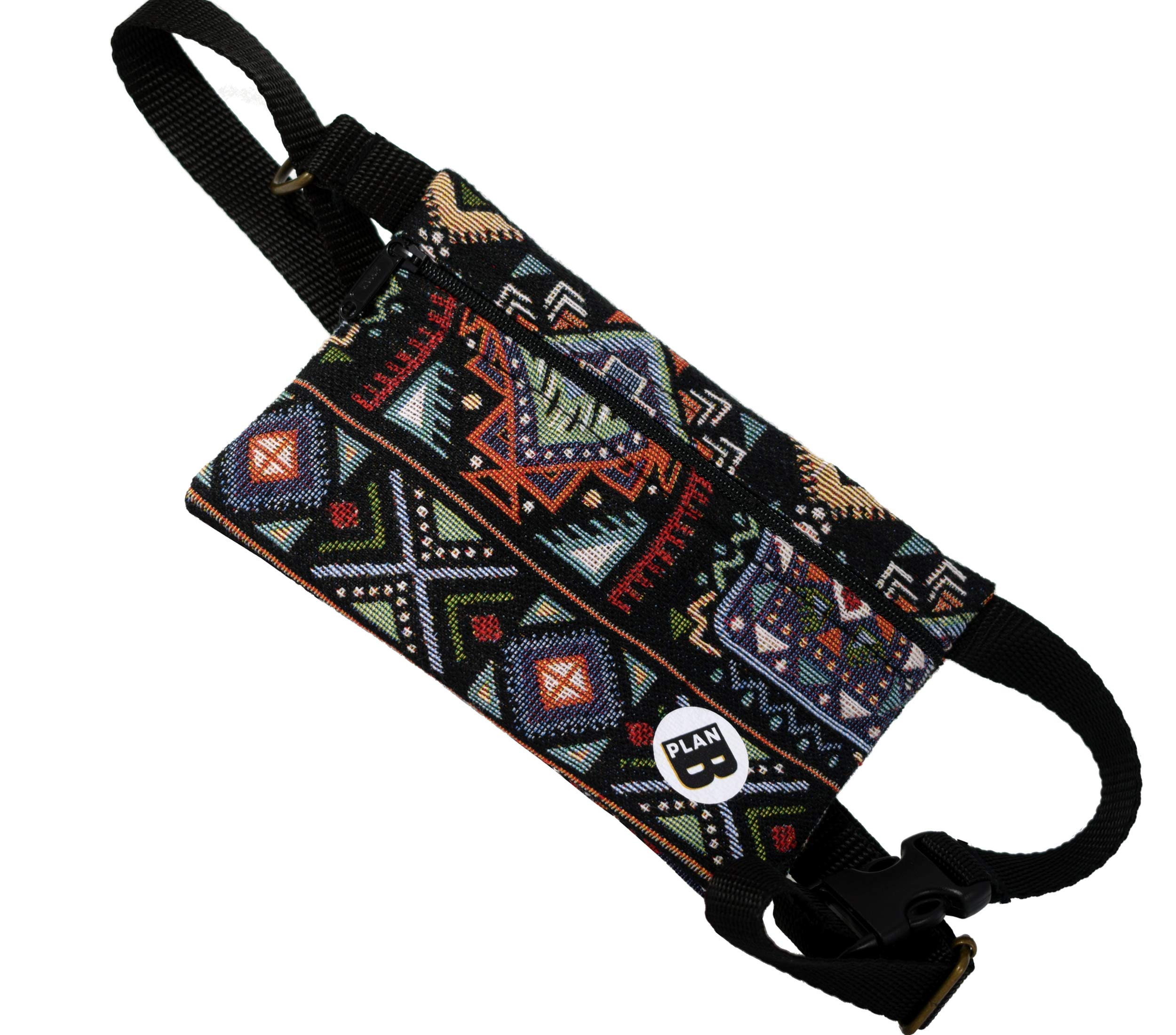 Plan B, Bum Bag, Model Mini 07, 19 x 10 cm, 1 Pocket, Adjustable Belt 70-100 cm, Ochre Waves, X-Small, Fanny Pack, Unisex, Fabric (Earth)