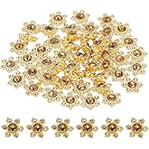 PATIKIL 200 Pcs Flower Crystal Rhinestone Embellishments, 13mm Flatback Glass Rhinestones with Craft Gems Crystal Decoration Button for Clothes DIY Crafting Jewelry Making, Champagne