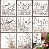 Large Flower Stencils for Walls Floral Stencils for Wood Fence | Reusable Wildflower Stencil for Painting on Canvas Fabrics Furniture